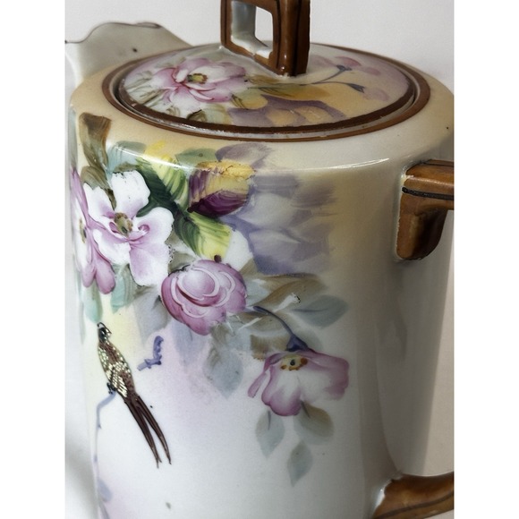 Antique Nippon Chocolate‎ Pot Handpainted Gold Embossing Rare Late 1800's - Picture 8 of 15